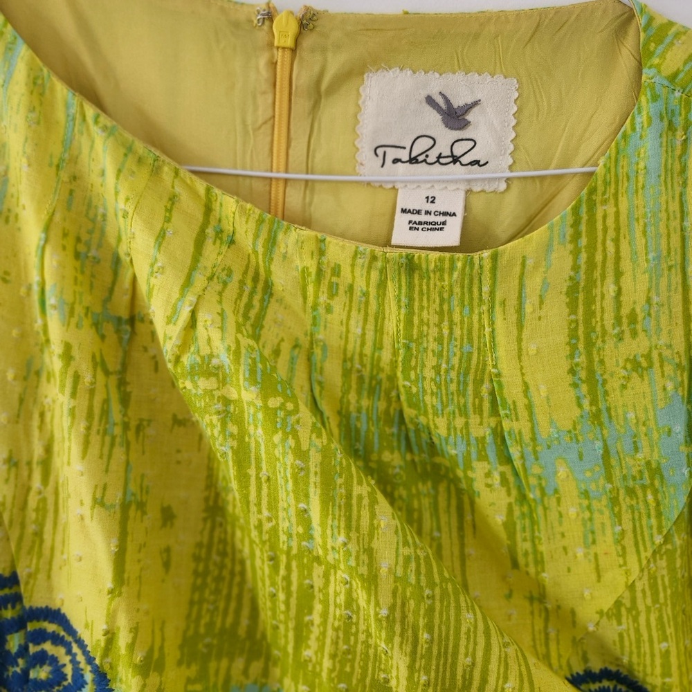 Tabitha Lime and Sky Patterned Dress